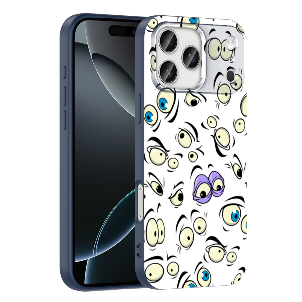 Funny Cartoon Eyes Pattern iPhone 17 Pro Max Case
