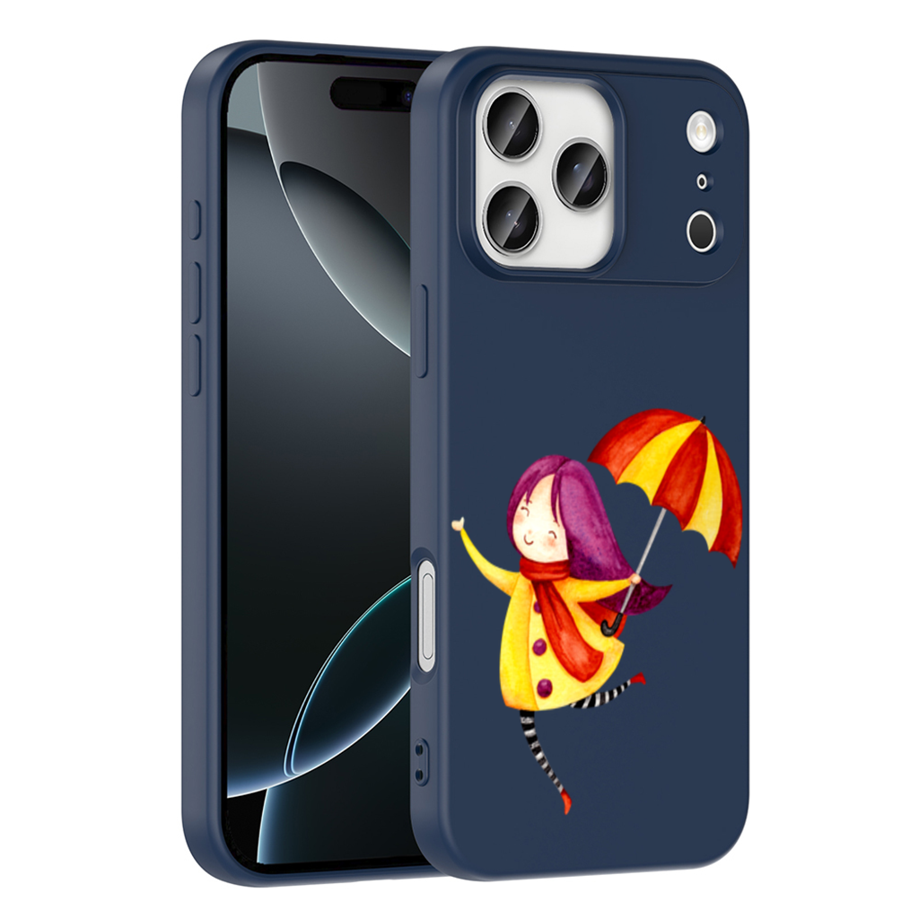 Cheerful Girl with Umbrella iPhone 17 Pro Max Case