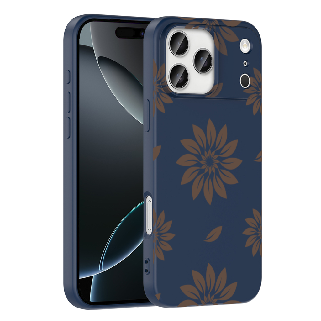 Minimalist Modern Brown Floral Pattern iPhone 17 Pro Max Case