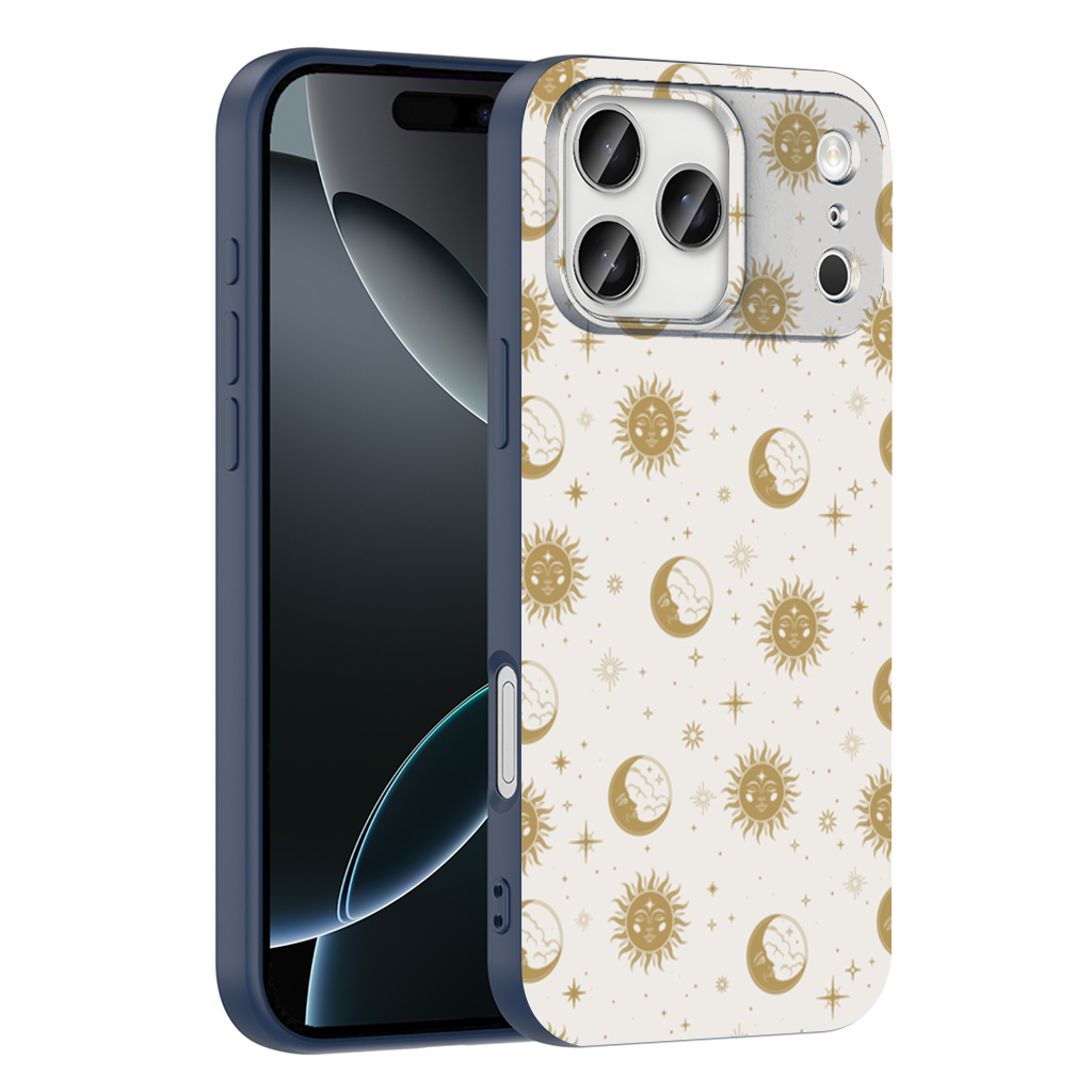 Golden Sun and Moon Mystical Pattern iPhone 17 Pro Max Case