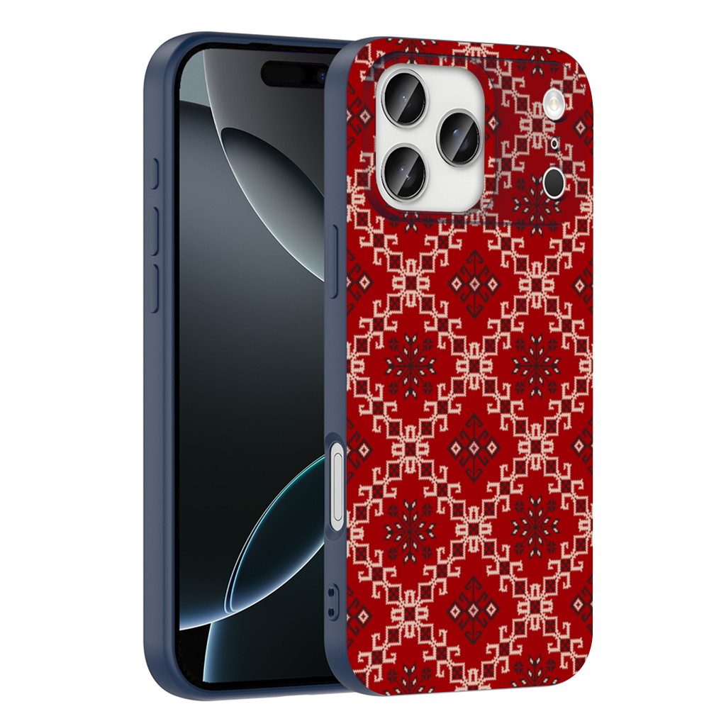 Red Ethnic Embroidery Pattern iPhone 17 Pro Max Case
