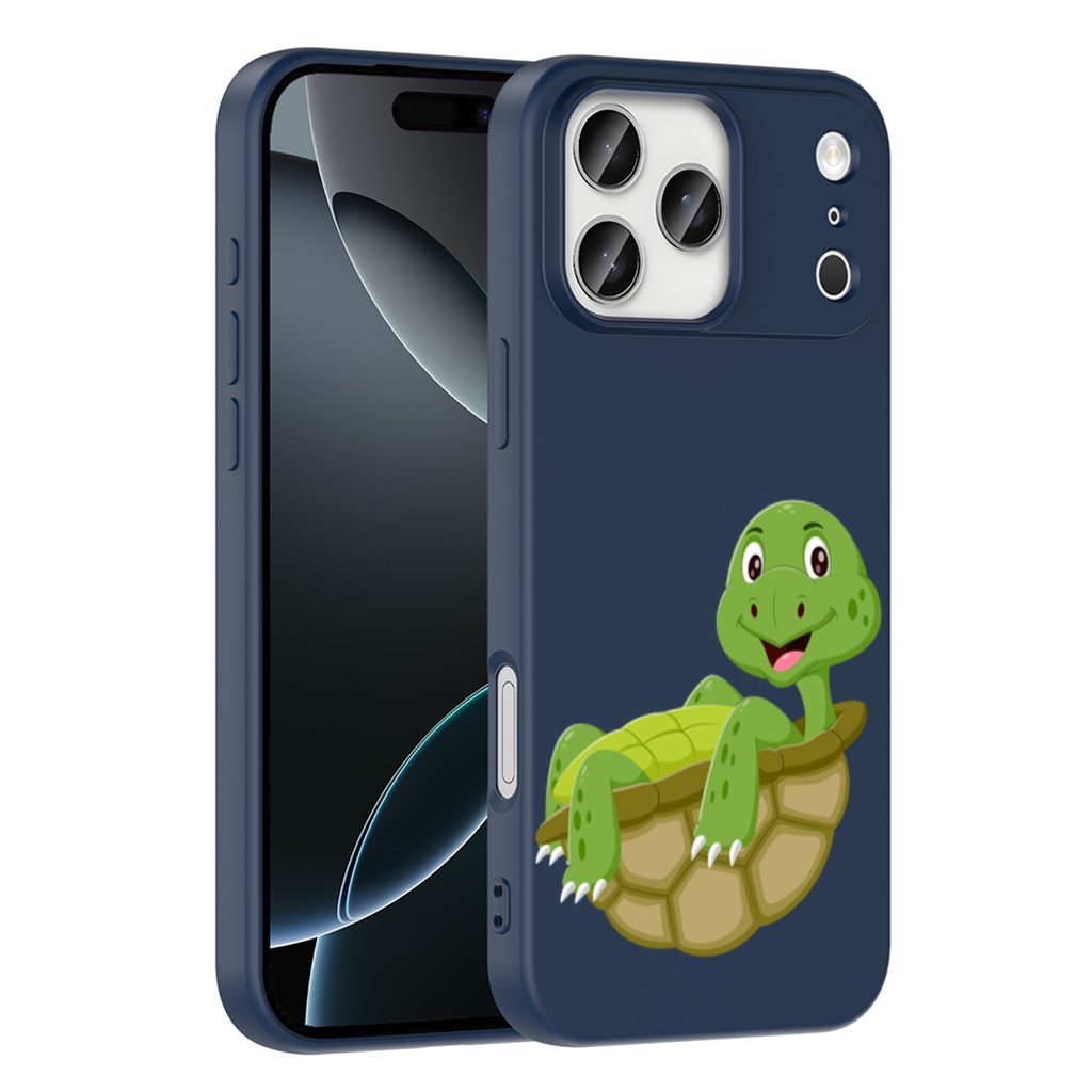 Happy Smiling Green Turtle in Shell iPhone 17 Pro Max Case