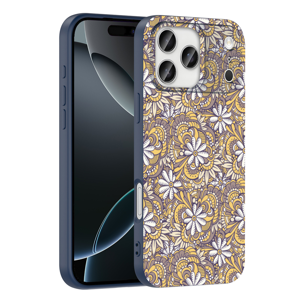 Retro Floral Doodle and Mandala Pattern iPhone 17 Pro Max Case