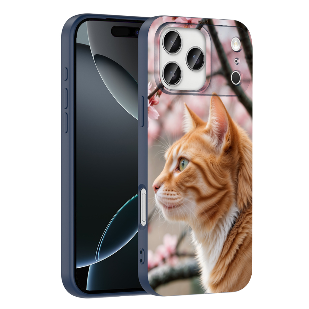 Adorable Ginger Cat Portrait Among Spring Flowers iPhone 17 Pro Max Case