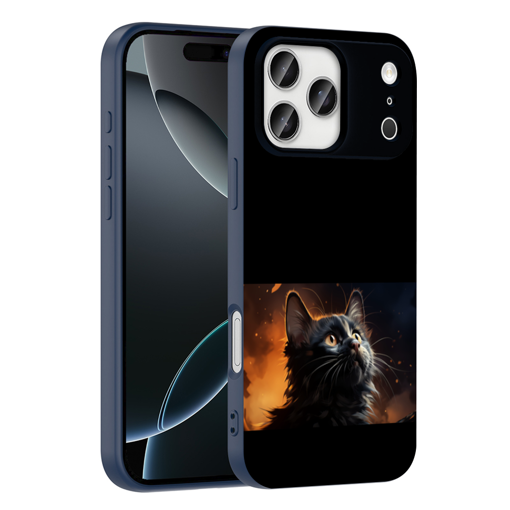 Black Cat Digital Art iPhone 17 Pro Max Case