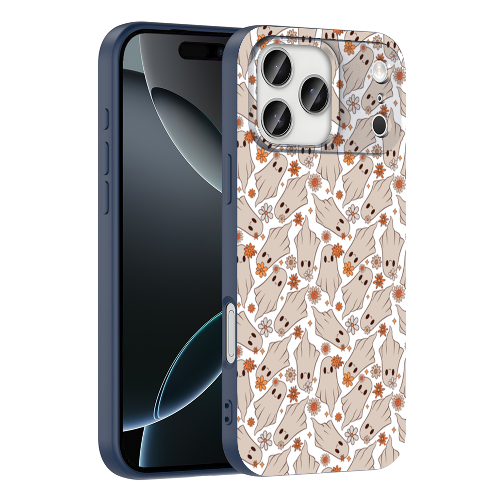 Retro Floral Cute Ghost Seamless Pattern iPhone 17 Pro Max Case