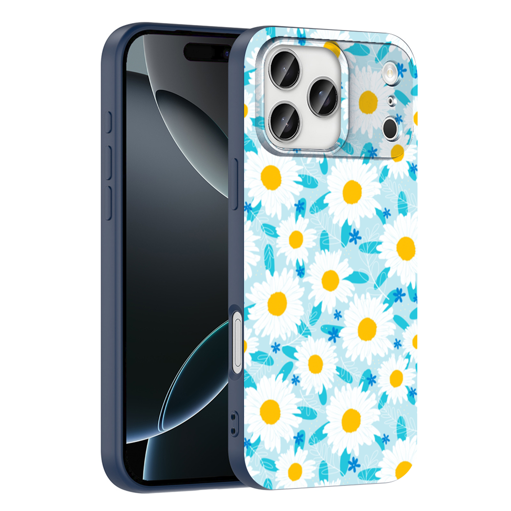 Daisy Garden and Turquoise Leaves Pattern iPhone 17 Pro Max Case