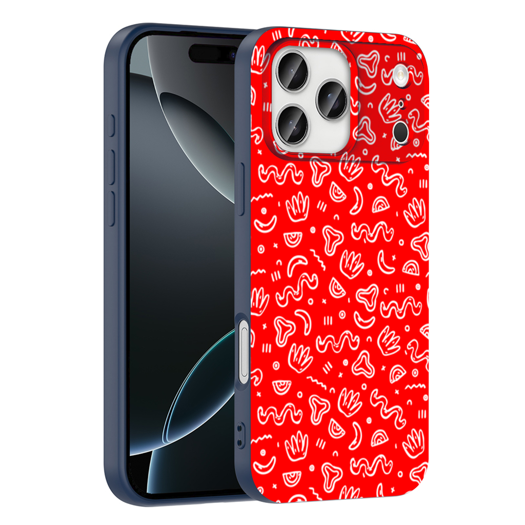 Red Abstract Doodle iPhone 17 Pro Max Case