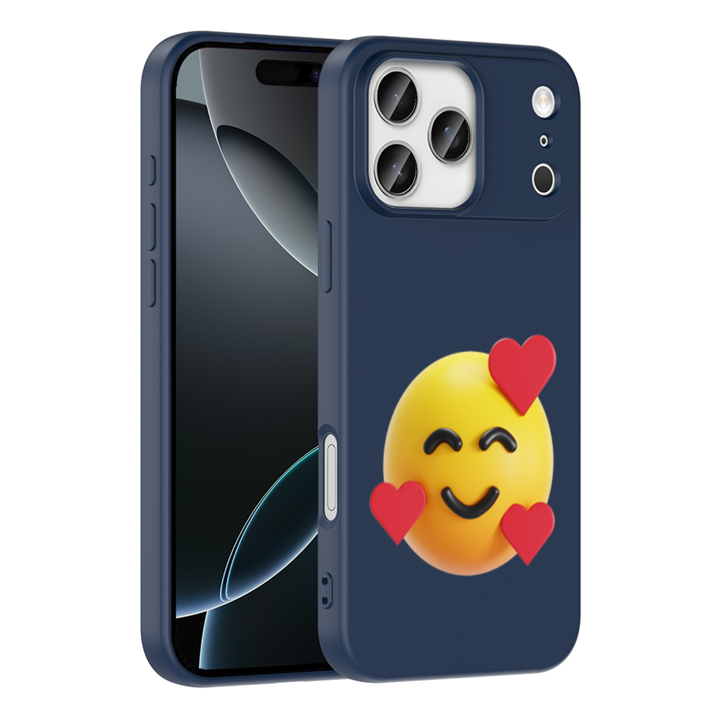 3D Hearts Smiling Emoji iPhone 17 Pro Max Case