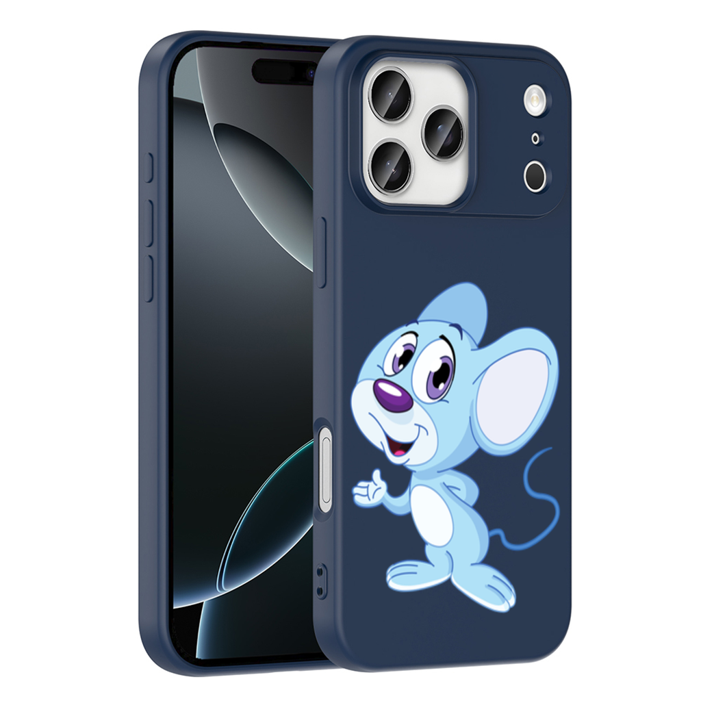 Cute Blue Mouse iPhone 17 Pro Max Case