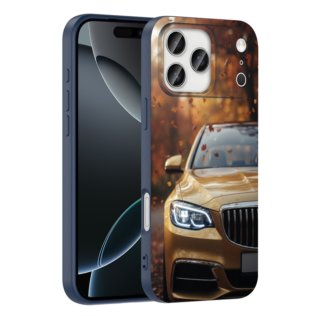 Gold Car and Autumn Leaves iPhone 17 Pro Max Case