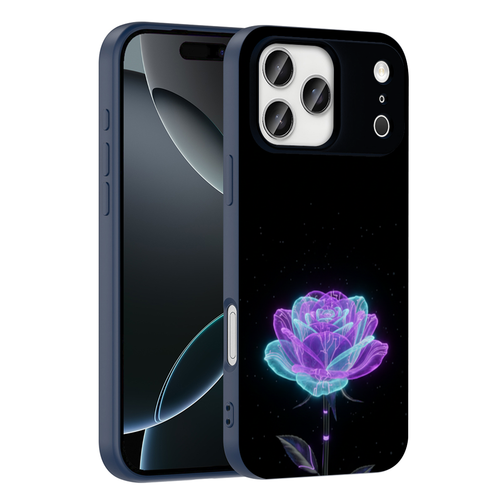 Bioluminescent Cyberpunk Rose iPhone 17 Pro Max Case