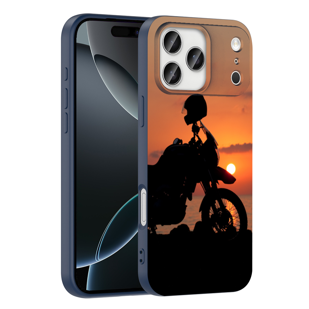 Adventure Motorcycle Sunset Silhouette iPhone 17 Pro Max Case