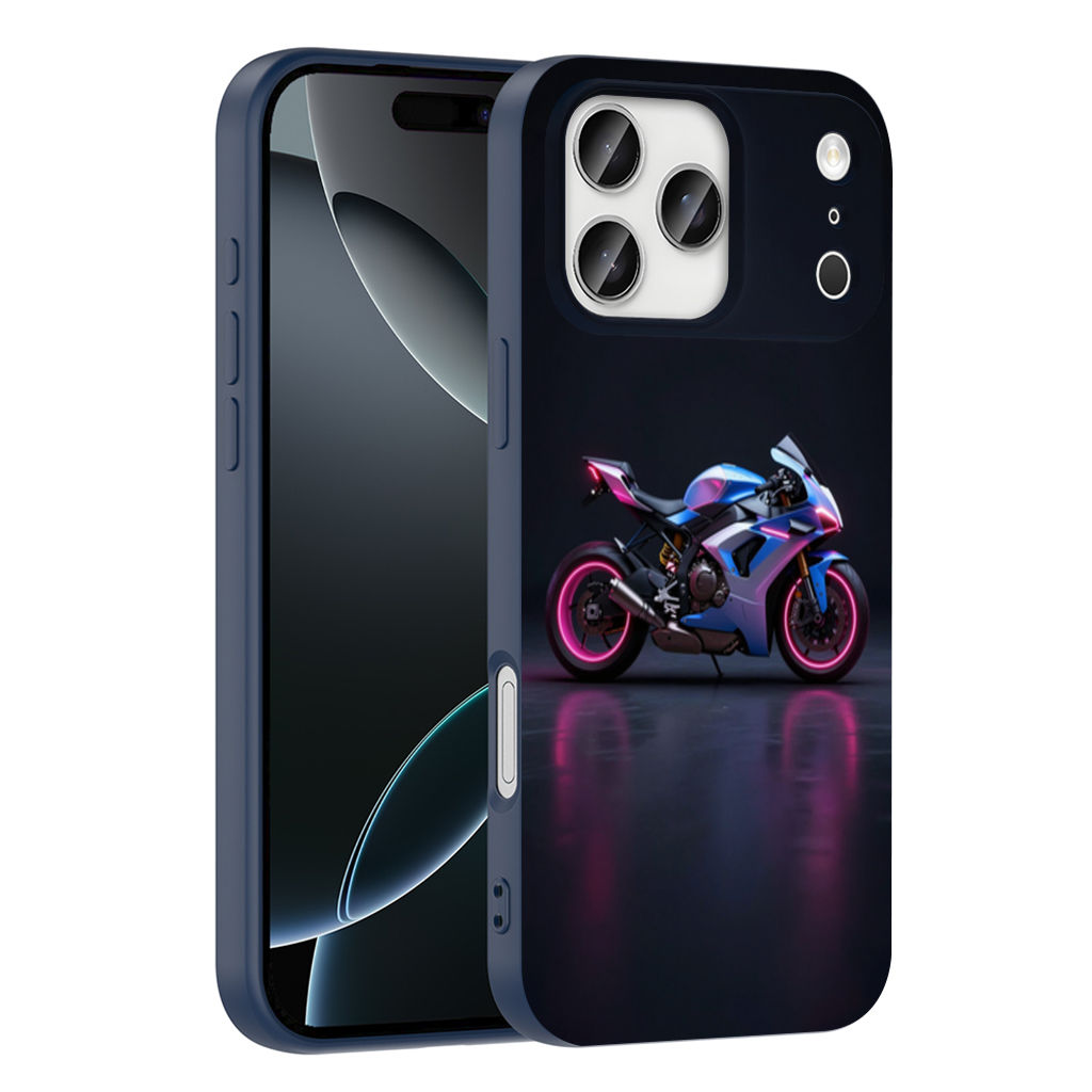 Neon Cyberpunk Sports Motorcycle iPhone 17 Pro Max Case