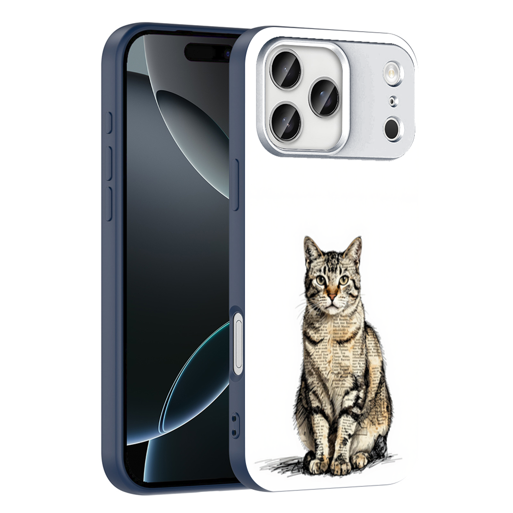 Vintage Newspaper Collage Tabby Cat iPhone 17 Pro Max Case