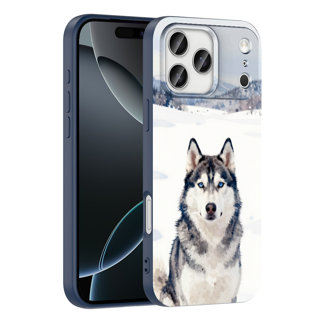 Watercolor Siberian Husky in Snowy Mountains iPhone 17 Pro Max Case