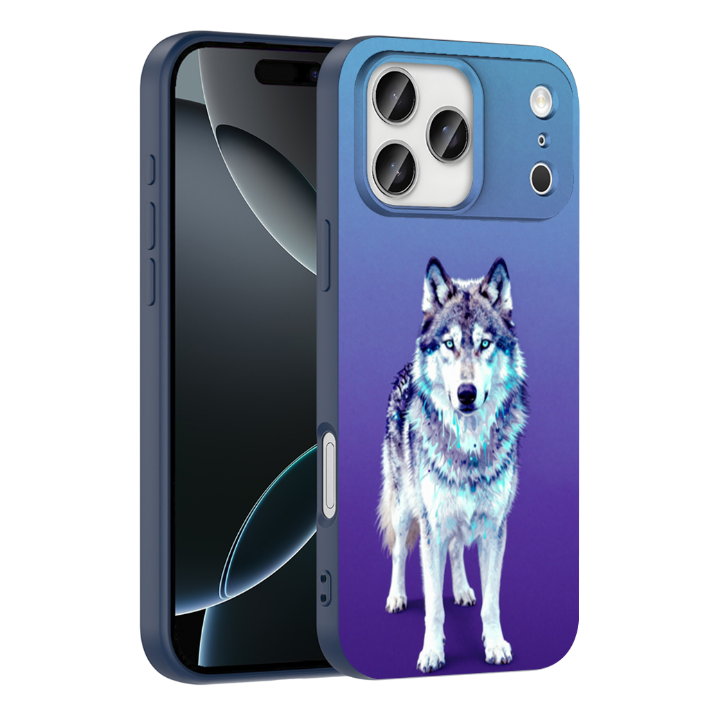 Mystic Blue Eyed Wolf iPhone 17 Pro Max Case