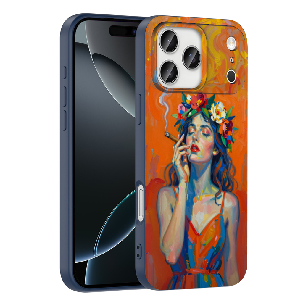 Bohemian Woman with Flower Crown iPhone 17 Pro Max Case