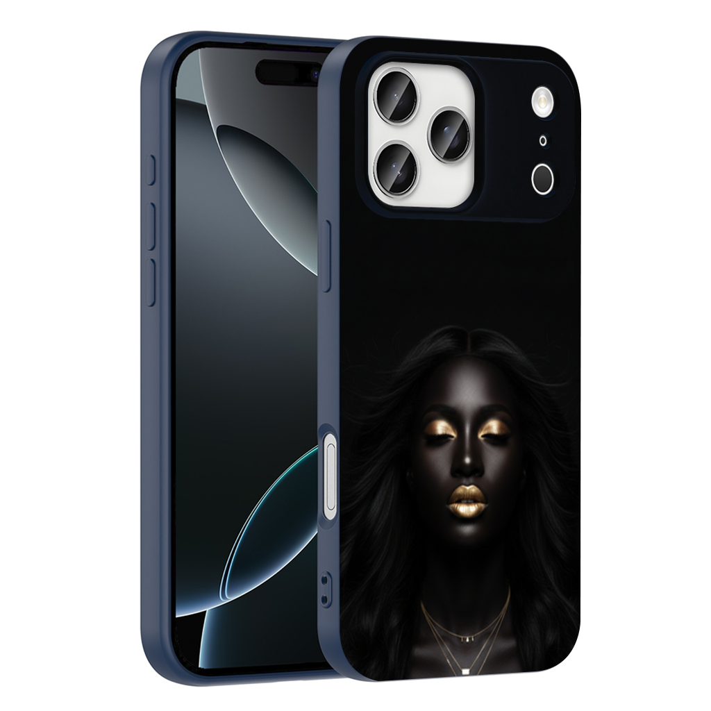 Gold Makeup Black Woman iPhone 17 Pro Max Case