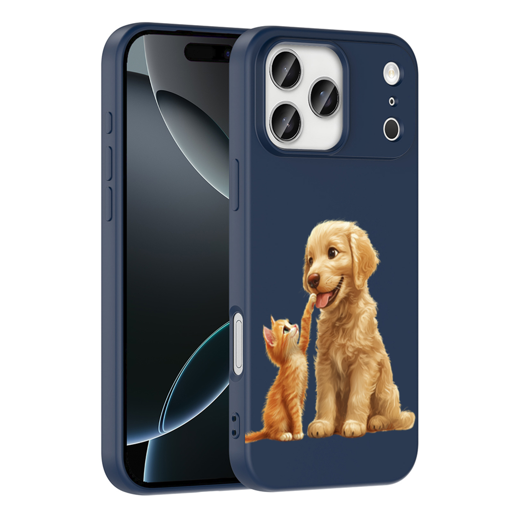 Golden Retriever and Ginger Kitten iPhone 17 Pro Max Case