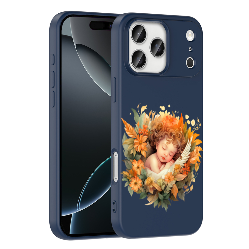 Sleeping Cherub in Cottagecore Flowers iPhone 17 Pro Max Case