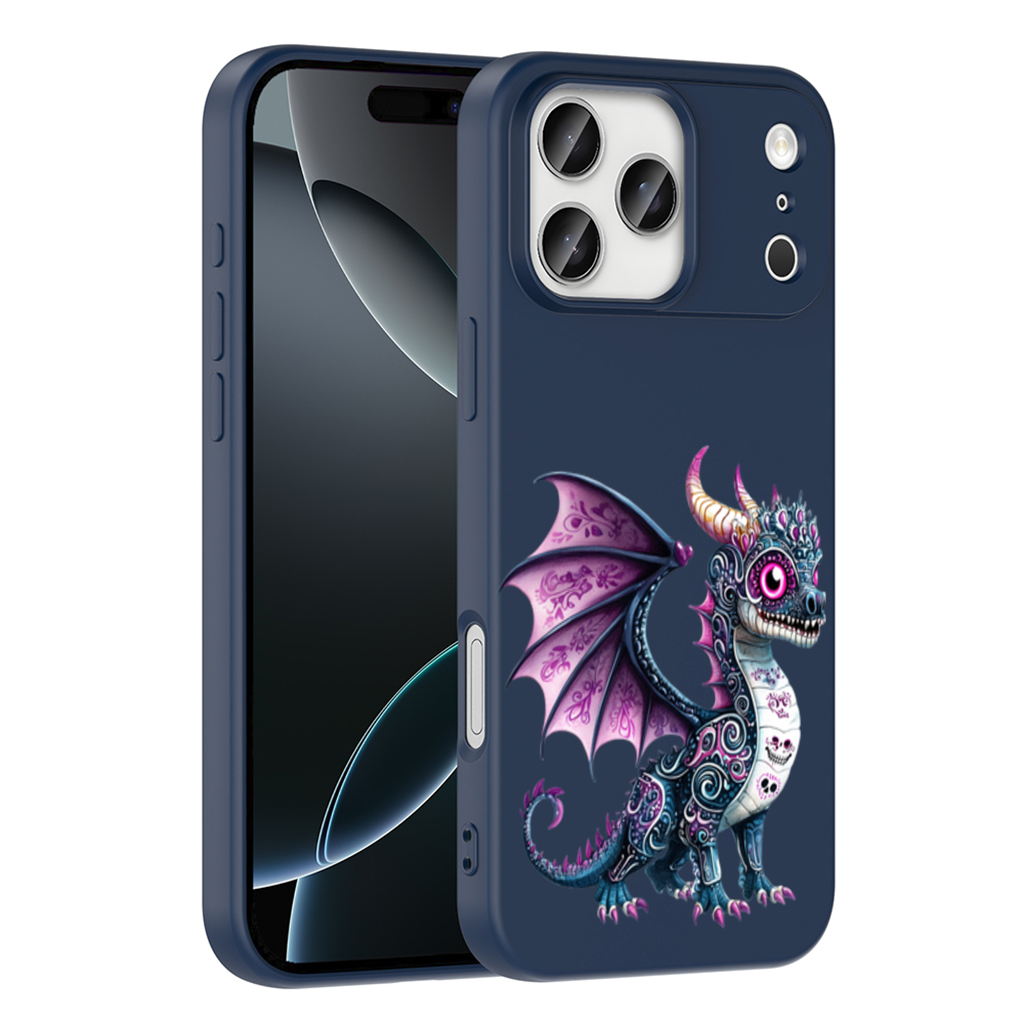Purple Sugar Skull Dragon iPhone 17 Pro Max Case
