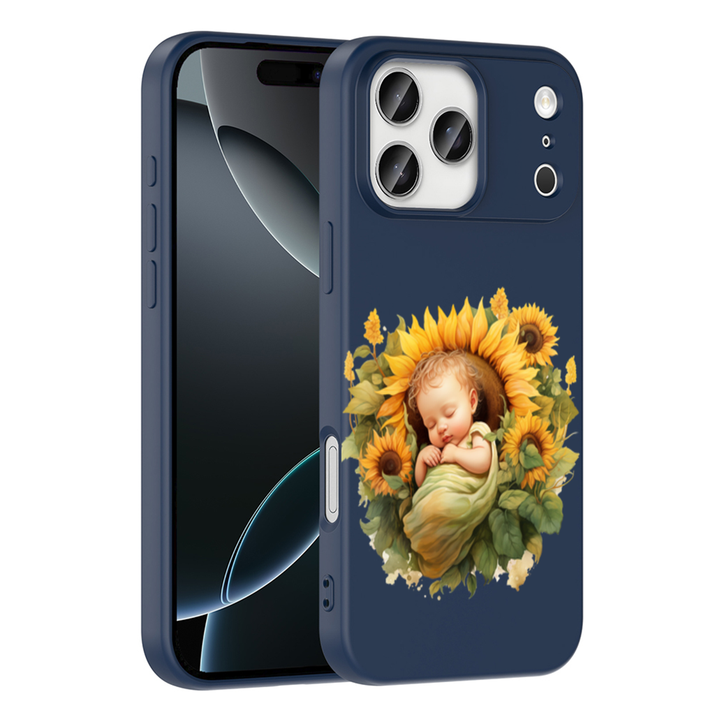 Sleeping Baby in Sunflower iPhone 17 Pro Max Case