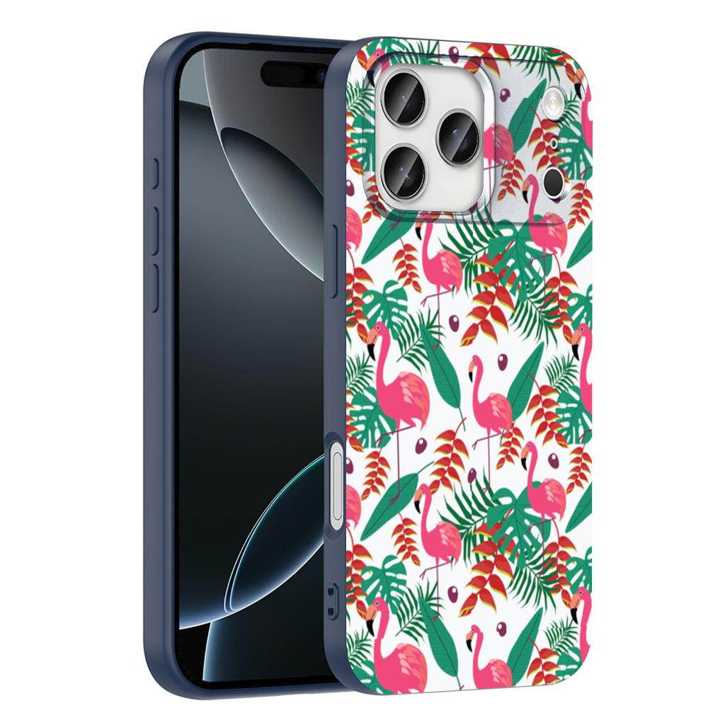 Pink Flamingo Tropical Leaves iPhone 17 Pro Max Case