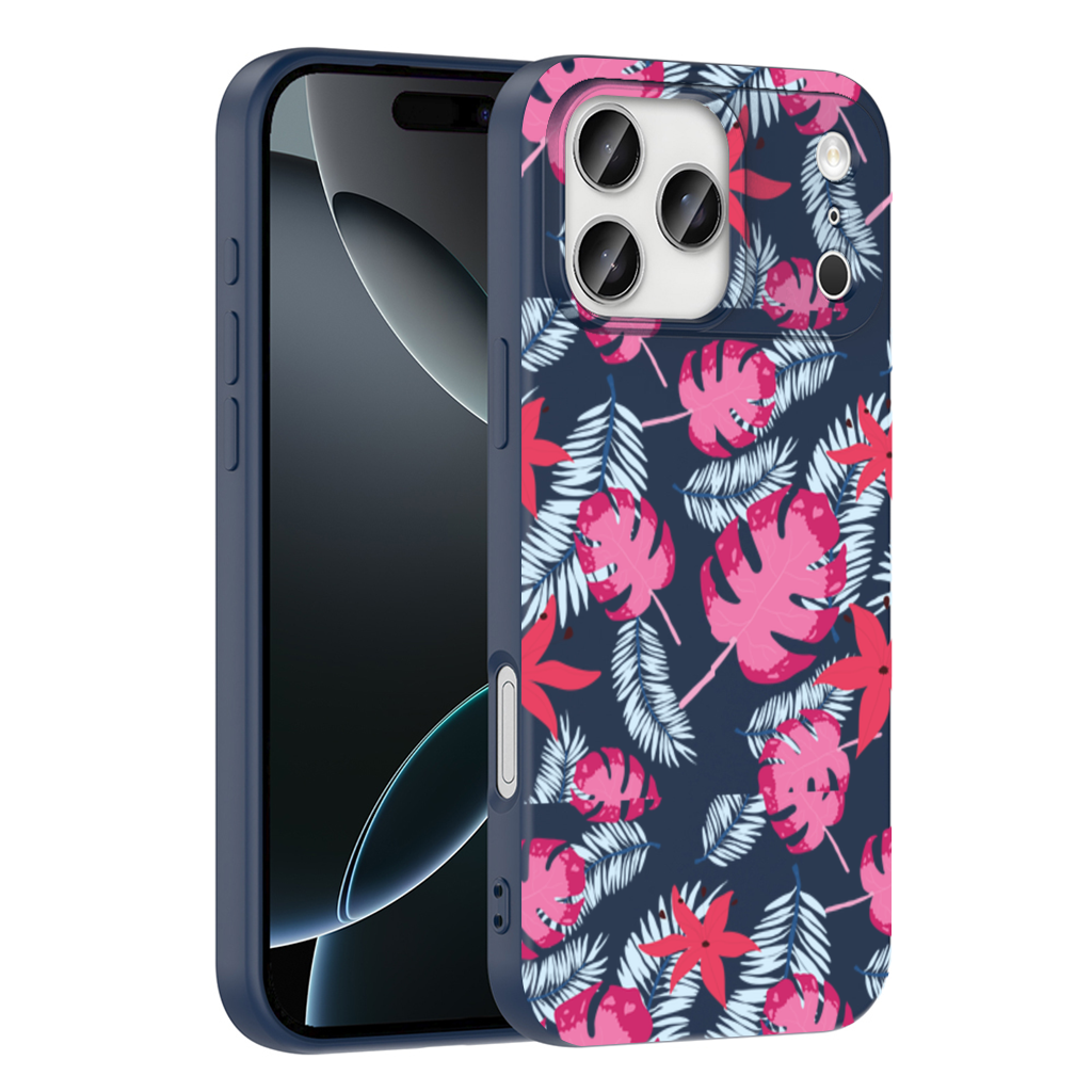 Pink Monstera and Tropical Lily iPhone 17 Pro Max Case