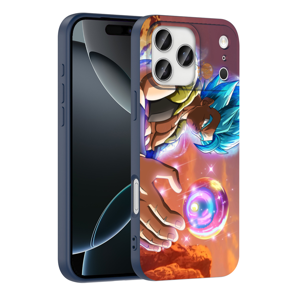 Blue Haired Warrior with Energy Orb iPhone 17 Pro Max Case