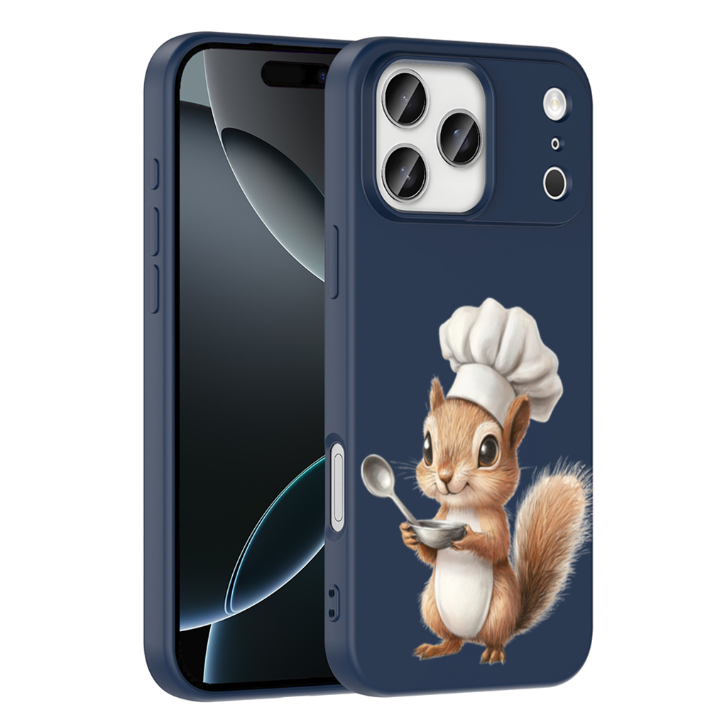Aşçı Şapkalı Sevimli Sincap iPhone 17 Pro Max Kılıfı
