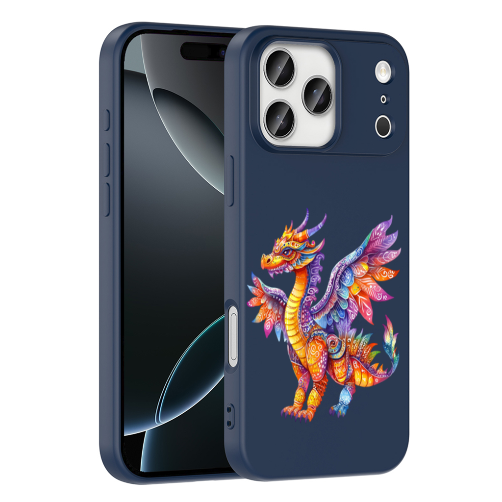 Gökkuşağı Renkli Mitolojik Ejderha iPhone 17 Pro Max Kılıfı