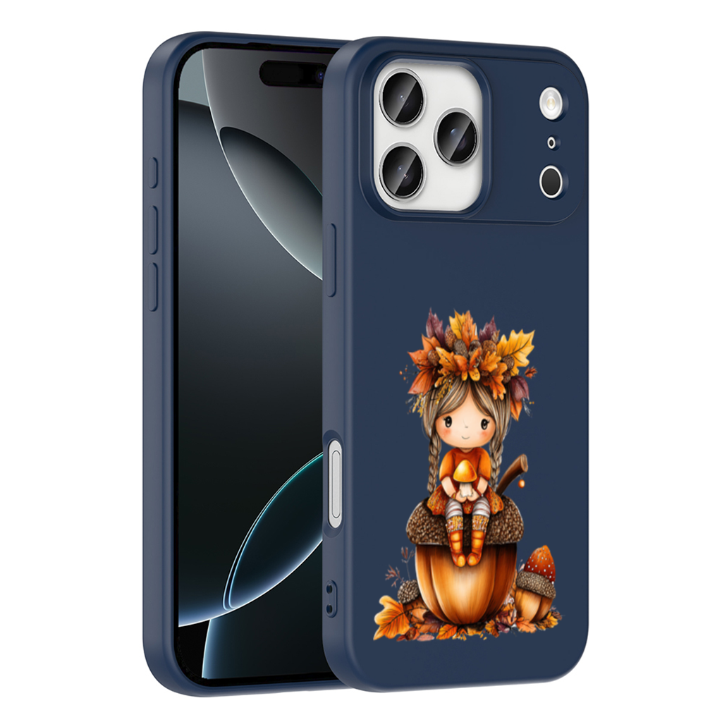 Mantar Tutan Meşe Palamudu Kızı iPhone 17 Pro Max Kılıfı