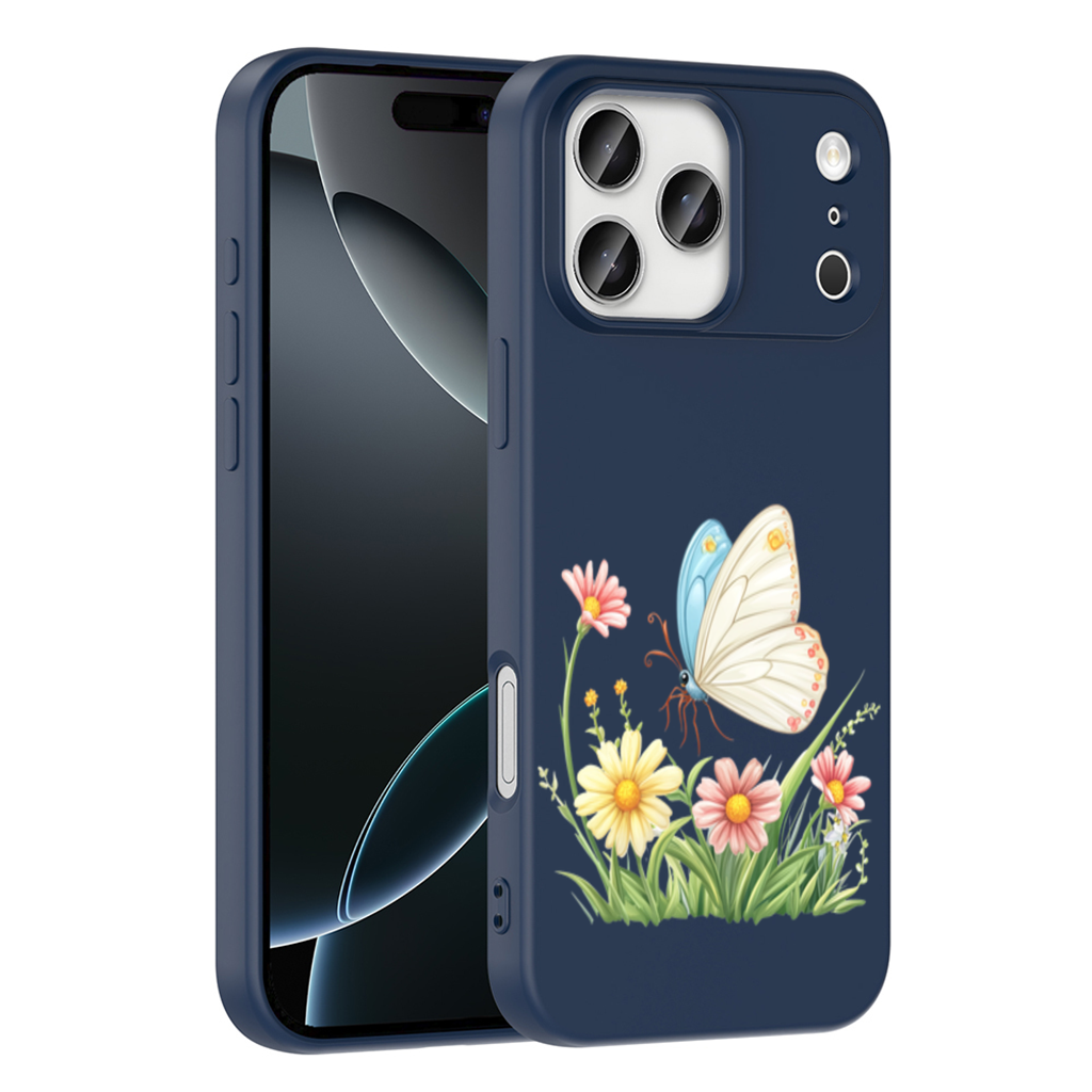 Pastel Kelebek ve Kır Çiçekleri Bahçesi iPhone 17 Pro Max Kılıfı