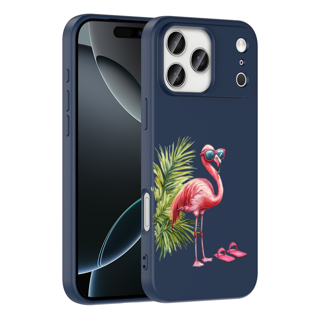 Güneş Gözlüklü Pembe Flamingo iPhone 17 Pro Max Kılıfı