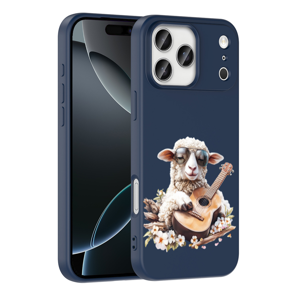 Cool Sheep Playing Ukulele with Flowers iPhone 17 Pro Max Case