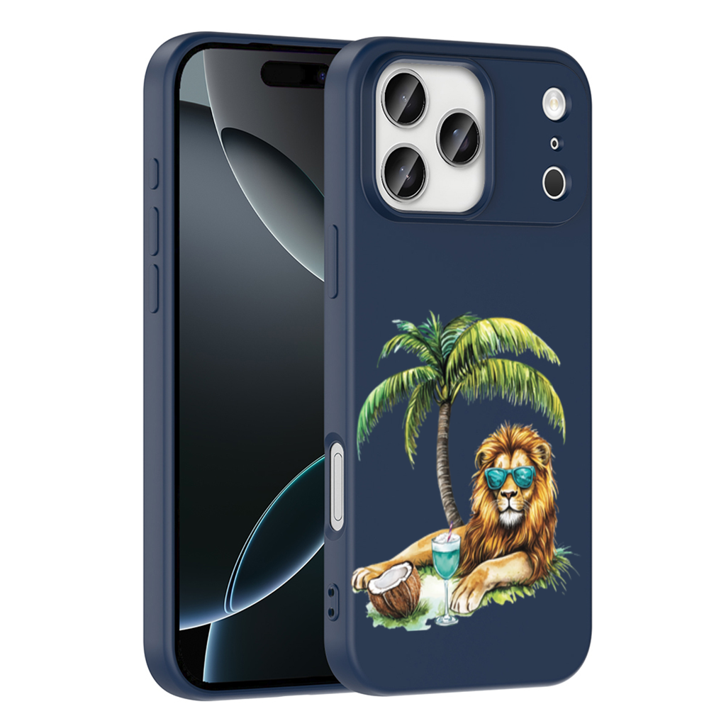 Summer Vibe Lion Under Palm Tree iPhone 17 Pro Max Case