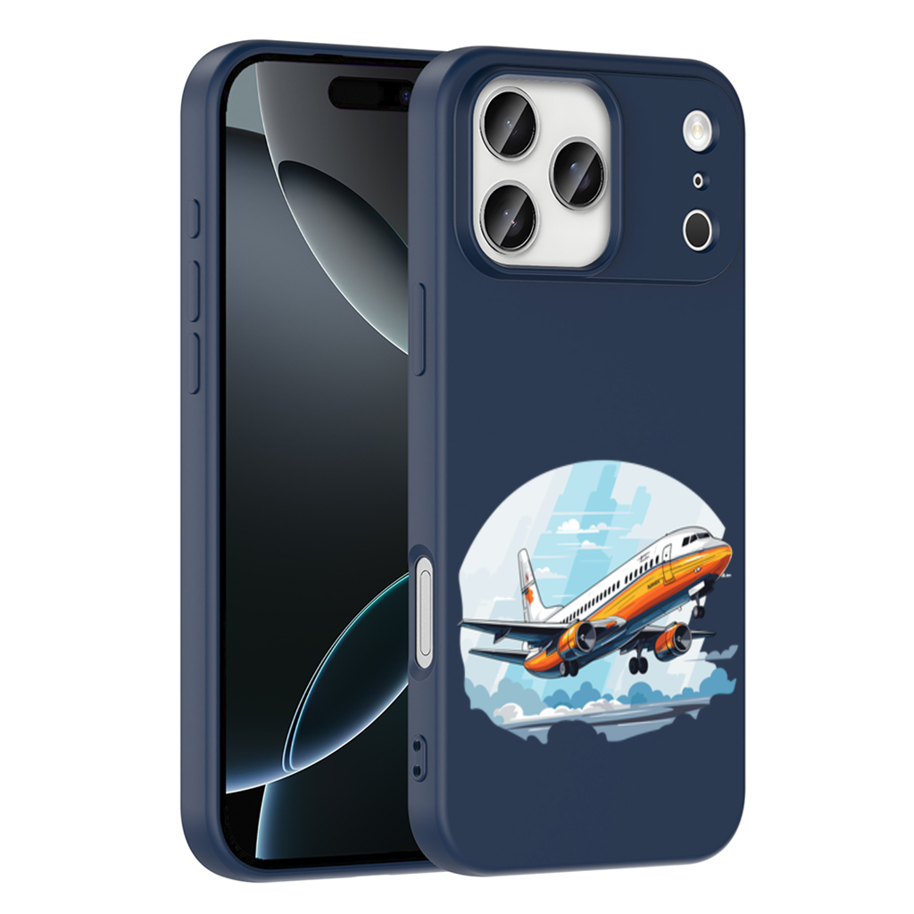 Nostaljik Turuncu Yolcu Uçağı iPhone 17 Pro Max Kılıfı