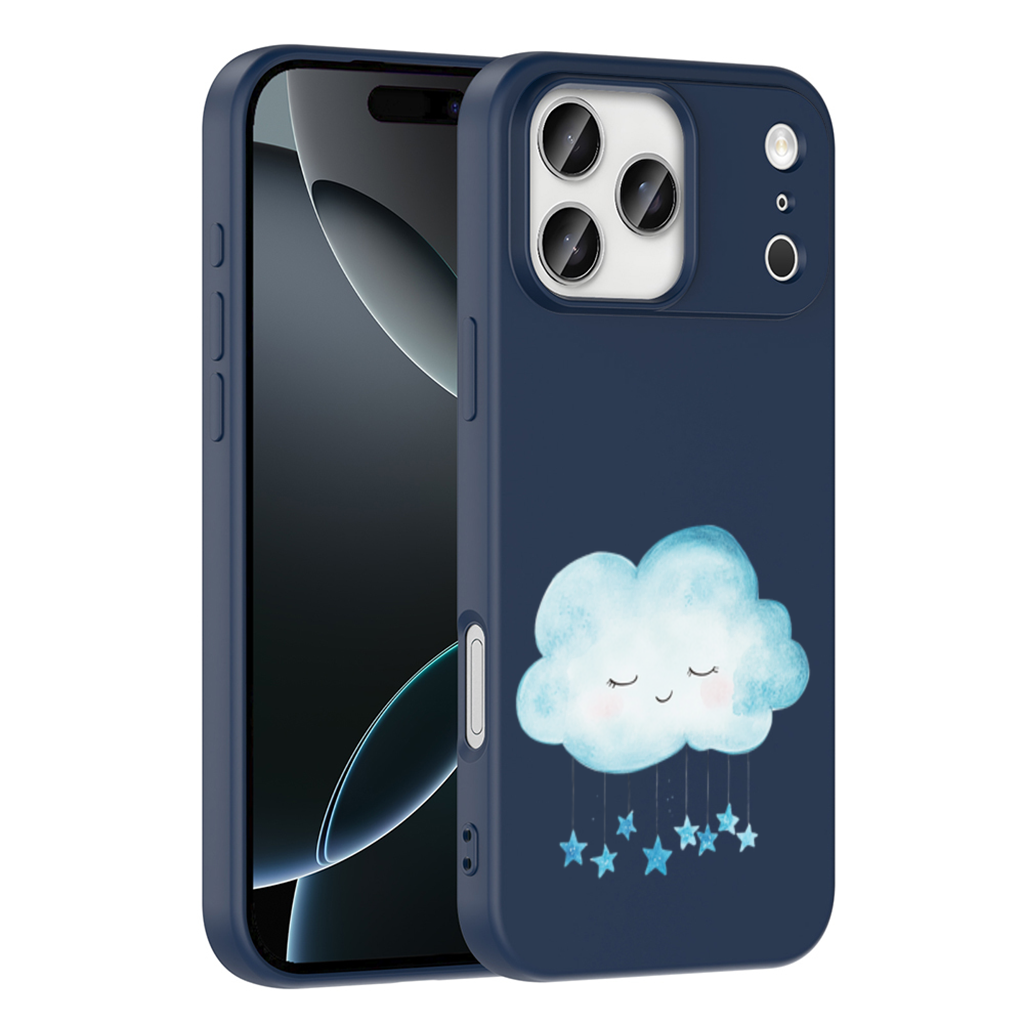Mavi Uyuyan Bulut ve Sallanan Yıldızlar iPhone 17 Pro Max Kılıfı