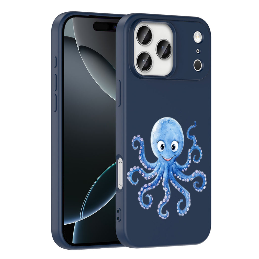 Cute Blue Watercolor Octopus iPhone 17 Pro Max Case