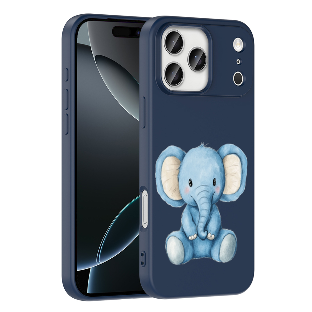 Mavi Suluboya Bebek Fil iPhone 17 Pro Max Kılıfı