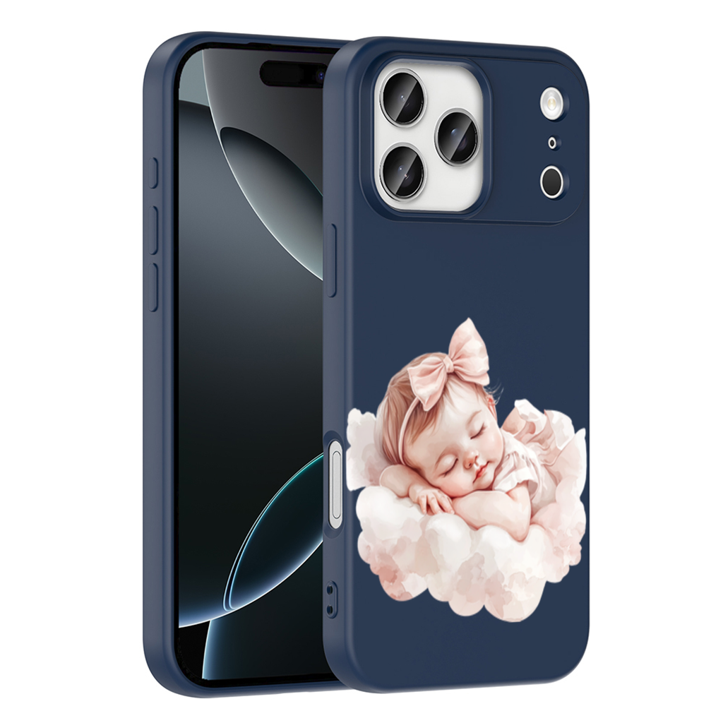 Pembe Kurdeleli Uyuyan Kız Bebek iPhone 17 Pro Max Kılıfı
