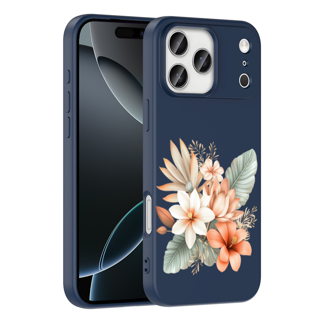 Şeftali Tonlu Tropikal Çiçek Buketi iPhone 17 Pro Max Kılıfı