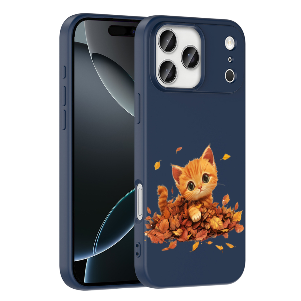 Ginger Kitten in Autumn Leaves 