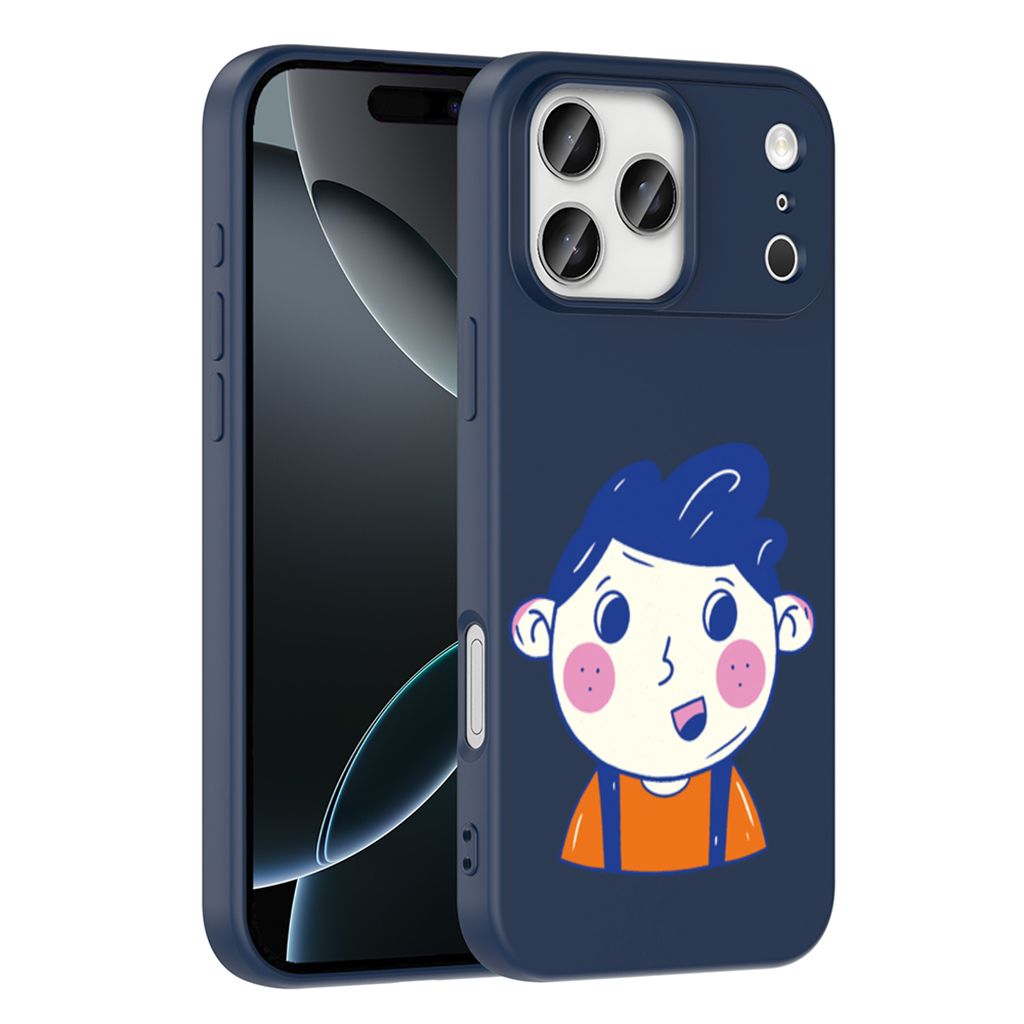 Cute Smiling Boy with Blue Hair 