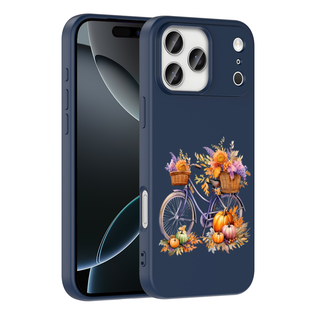 Balkabaklı ve Ayçiçekli Sonbahar Bisikleti iPhone 17 Pro Max Kılıfı