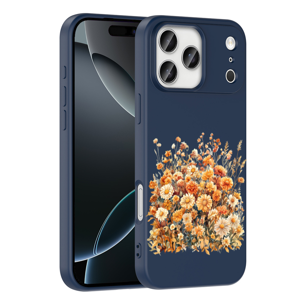 Watercolor Orange Wildflowers 