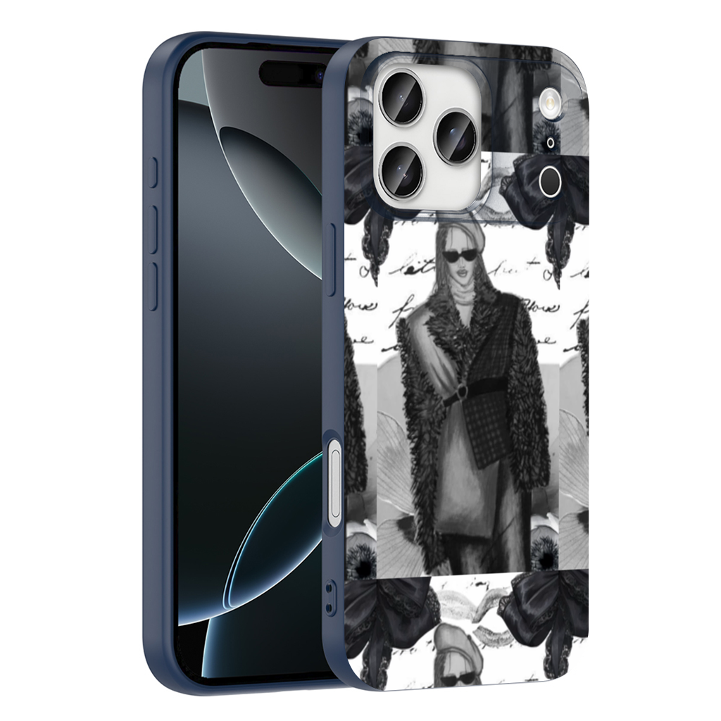 Black  White Illustration iPhone 17 Pro Max Kılıfı