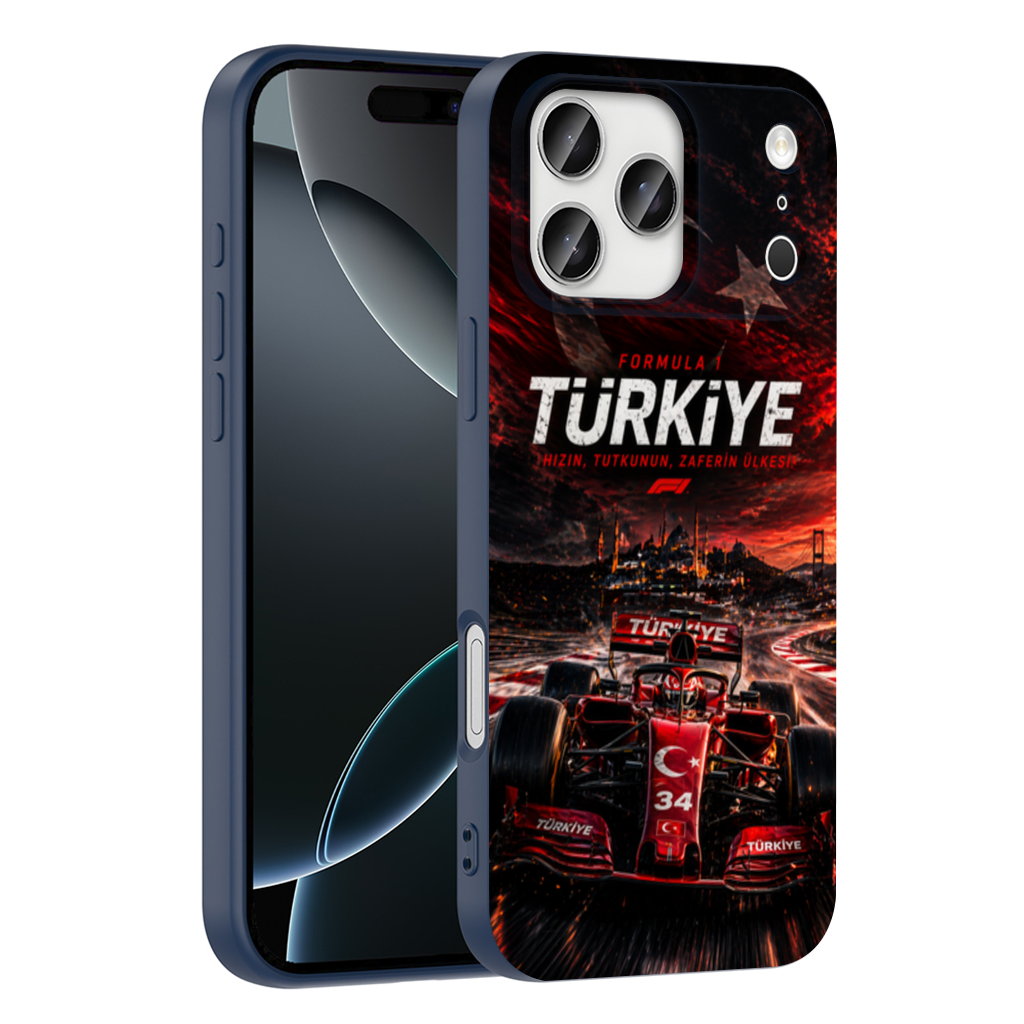 Red Racing Car over Istanbul Skyline iPhone 17 Pro Max Case