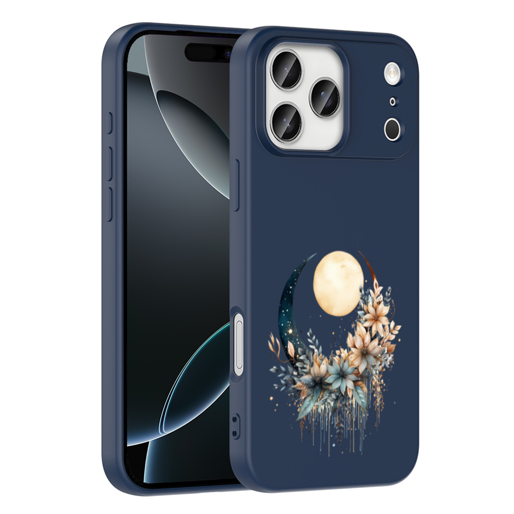 Boho Ay ve Botanik Çiçekler iPhone 17 Pro Max Kılıfı